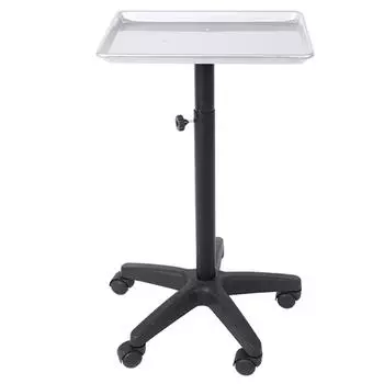 Алюминиевый поднос для инструментов для парикмахерской, регулируемая высота, тележка для косметических инструментов, без чашки, серебристый красный