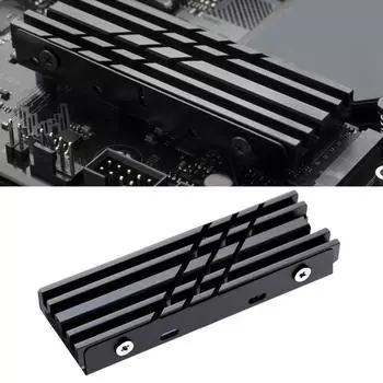 Алюминиевый радиатор для твердотельного накопителя M2 2280 Радиатор для твердотельного накопителя M2 2280 с силиконовой термопрокладкой для радиатора настольного компьютера чёрный