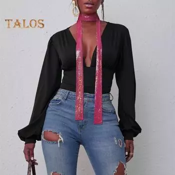 Алюминиевый шарф с блестками, ожерелье для мужчин и женщин, легкий сверкающий дизайн, ожерелье с воротником, декоративный аксессуар чёрный