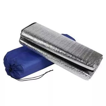 Алюминиевый спальный коврик для улицы, двойной алюминиевый коврик, изоляционный коврик для 2 человек, термомат, 200 х 120 см One Size серебряный