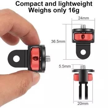 Алюминиевый сплав 1/4 дюйма мини-штатив винт адаптер для GoPro Hero 12 11 10 Sjcam M10 Xiaomi Yi 4K Eken Insta360 камера аксессуар чёрный