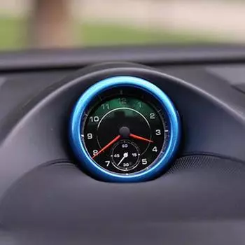 Алюминиевый сплав автомобильные часы украшение кольцо секундомер компас наклейка декоративная отделка для Porsche Cayenne Macan Panamera 911 718 красный