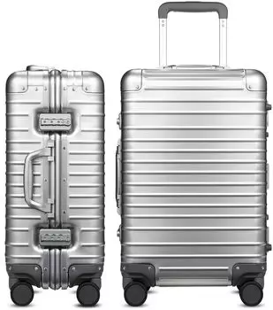 Алюминиевый сплав Большая рама для переноски Все оборудовано TSA 360 градусов бесшумный двойной деловой поездки Маленький [YOETEY] чемодан, корпус, ручная кладь, ударопрочный,