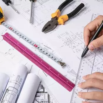 Алюминиевый сплав Инженерная масштабная линейка Высокоточный треугольный архитектурный чертежный инструмент Масштабная линейка Чертежные принадлежности A чёрный