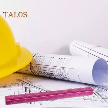 Алюминиевый сплав Инженерная масштабная линейка Высокоточный треугольный архитектурный чертежный инструмент Масштабная линейка Чертежные принадлежности A розы красного