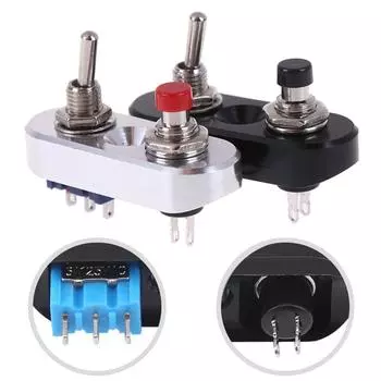 Алюминиевый сплав Кнопка включения/выключения Переключатель управления фарой мотоцикла Переключатель на руль мотоцикла Переключатель на руль мотоцикла серебряный