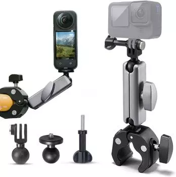 Алюминиевый сплав металла 360° мотоцикл руль крепление велосипедные рамы для GoPro Hero 12 11 10 Insta360 Dji Osmo экшн-камеры