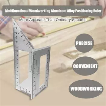 Алюминиевый сплав, нержавеющая сталь, многофункциональная Т-образная комбинированная угловая линейка, 45-90 градусов, линейка-калибр, деревообрабатывающие инструменты