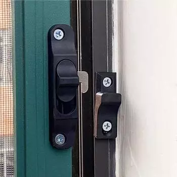 Алюминиевый сплав Раздвижной дверной замок Push-Pull Hardware Window Hook Lock Anti Theft Multifunction Door Lock Пряжка для окон белый