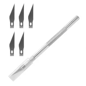 Алюминиевый сплав ремесло художественный резак трафарет долбление 6 лезвий DIY резьба нож скульптура скальпель нож Silvery