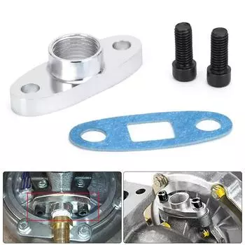 1/2 NPT Женский алюминиевый масляный сливной турбофланец T3 T4 T04 GT40 GT55 ODF-02 серебристый