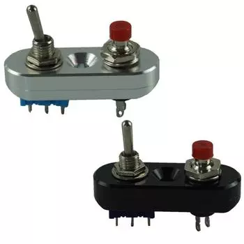 Алюминиевый универсальный переключатель на руль мотоцикла для кнопки включения/выключения клаксона, фары, черный и серебристый тумблерный переключатель Black(ON-OFF)