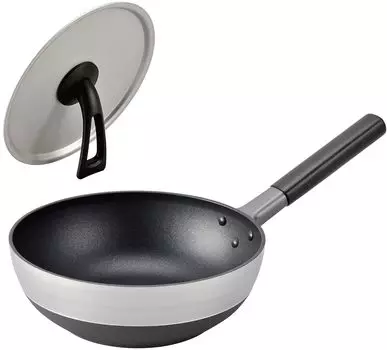 Алюминиевый жарочный газ Hokuriku, изготовленный по запатентованной технологии, круглый, пища собирается во фритюре, равномерно прогревается по всему кругу, алюминиевый тефлоновый круглый серый