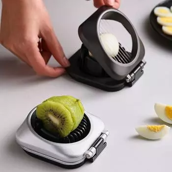 Алюминий цинк цинковый сплав 2 в 1 яйцерезка портативный яйцерезка разделитель разделитель яйцерезка клубника чёрный