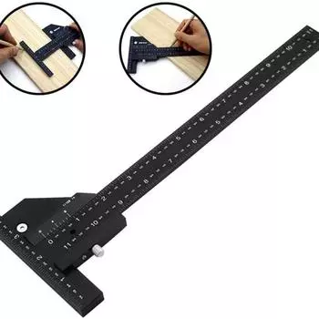 Алюминий Цинк Цинковый Сплав Т-образная Разметочная Линейка Высокоточный Глубиномер Инструмент Для Работы По Деревообработке 0-280mm