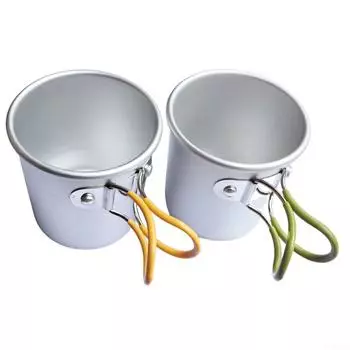 Алюминий Складная ручка чашки из алюминиевого сплава с защитой от ожогов оранжевый