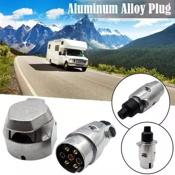 Aluminium Alloy 7 Pin Plug Waterproof Trailer Truck Towing Electrics Connector With EU Plug 12V Socket Adapter Protectio China