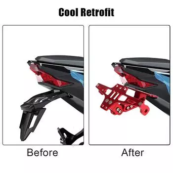 Aluminium Alloy Motorcycle Rear License Plate Holder Moto Accessories Adjustable Fender Eliminator Kit Tail Mount Holder Frame красный