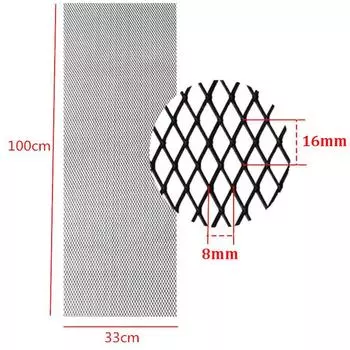 Aluminium Grille Mesh Car Fender Bumper Hood Vent Grill Net 6x8mm Rhombus Black