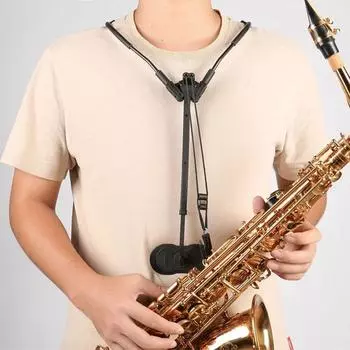 Aluminum Adjustable Saxophone Neck Strap Musical Instrument Accessories чёрный