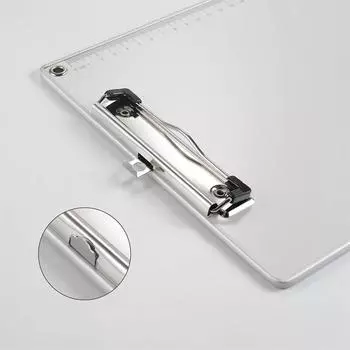 Aluminum Alloy Antislip File Hardboard Portable Document Holder with Centimeter Scales Silvery Simple Creative for Office School