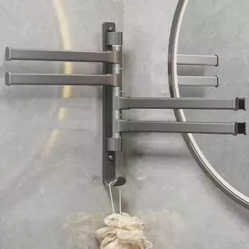 Aluminum alloy Bathroom Towel Holder Wall Mounted No Punching Shower Room Towel Bar Suitable For 1-4 People