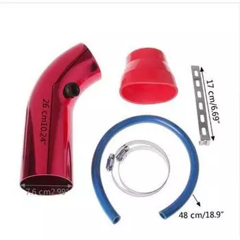 Aluminum Alloy Car Air Intake Kit Pipe Diameter 26cm/10.24 w/ Filter+ Clamp