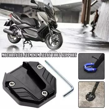 Aluminum Alloy Motorcycle Bike Kickstand Extender Anti-skid Base Extension Foot Stand Pad Support Foot Plate Side Enlarged U2Y8 серый