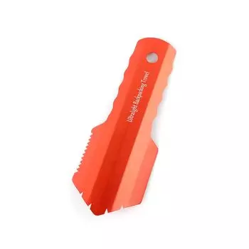 Aluminum backpacking trowel ultralight camping shovel with long handle (orange)