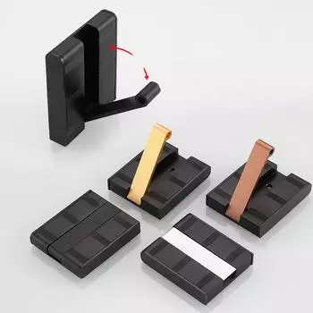 Aluminum Home Decor Nailless Folding Coat Hook Hallway Bedroom Door Hat Clothes Rack Hanger Kitchen Toilet Wall Brack Hooks чёрный