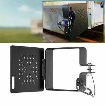 Aluminum RV End Cap for 4x4 In Square Plug with Vent Holes, Simplified Camper Sewer Hose Storage Protective Cover with Hinged Door, Trailer Mot one size чёрный