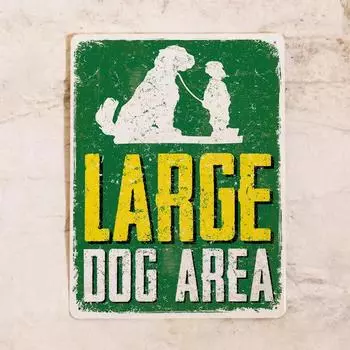 Aluminum Sign Caution! Large Dogs, Metal, 20x30 Cm 20x30 cm