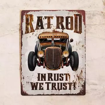 Aluminum Sign In Rust We Trust!, Metal, 20x30 Cm
