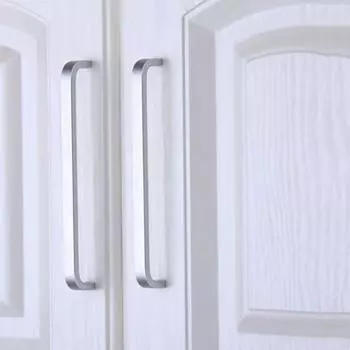 Aluminum Zinc Zinc Alloy Furniture Handle Silver Door Knobs Door Cabinet Straight Handle Drawer 64mm-solid