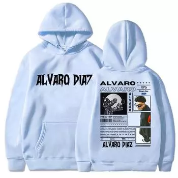 Alvaro Diaz Hoodies With Hooded Harajuku Fleece Sweatshirt for Autumn/Winter Vintage Clothing Grunge Pullovers XS