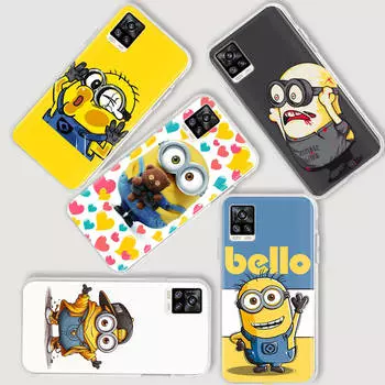 AM27 Minion Прозрачный чехол для Samsung A04 A14 A23 A34 A54 M23 M33 M52 M53 Realme 10 9 C30S C35 C55 VIVO Y02 Y21 Y33S Y51 X80 V25 Чехол Samsung A14 5G эбеновый