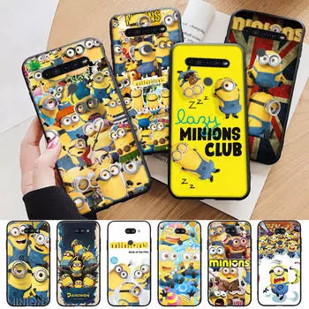 AM28 Minions черный чехол для iPhone 16 15 Plus 14 13 12 11 Pro 8 7 6S SE 5S X XR XS Max Realme C30 C33 C31 9I Huawei Y8P Y9 Sofe Cover VIVO V23 кожа буйвола