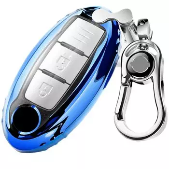 [AMACHER] Чехол для смарт-ключа Nissan, Days Serena X-Trail Elgrand Skyline Note Cube Juke Dualis Blue-1