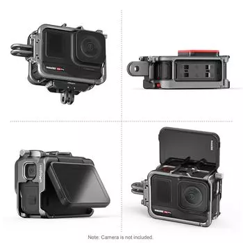 aMagisn AC01 Видеоклетка для спортивной камеры Клетка для камеры из алюминиевого сплава с двойным креплением для холодной обуви и чёрный