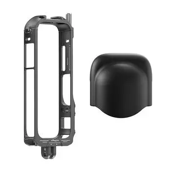 aMagisn Панорамная видео-клетка для камеры с двумя креплениями «холодный башмак» и силиконовой крышкой объектива, металлическая защитная Two-Prong Mount Version