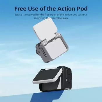 aMagisn Спортивный защитный силиконовый чехол для камеры с шейным ремешком, противоударный чёрный