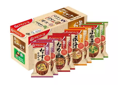 Amano Foods Asahi Group Foods Umami Dashi Miso Soup 4 вида, набор из 8 блюд
