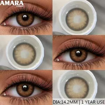 AMARA 1Pair Цветные контактные линзы WUSU Мягкие линзы Красота Линзы для глаз Темно-синие цветные контактные линзы Косметика для глаз Годовое использование