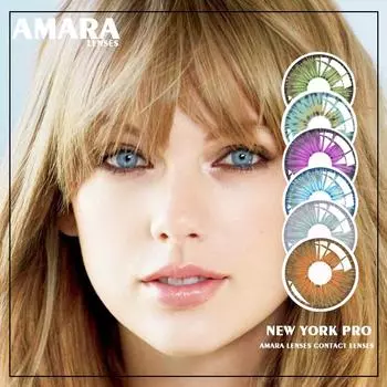 AMARA LENSES 1 пара цветных контактных линз N YORK PRO, естественные контактные линзы, косметика для глаз
