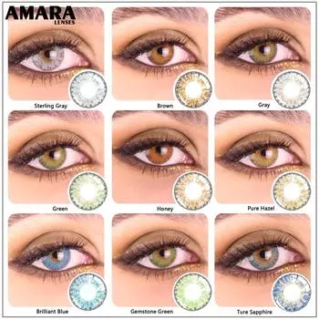 AMARA LENSES 1 пара косметических контактных линз серии 3TONE, цветные линзы для глаз, цветные контактные линзы