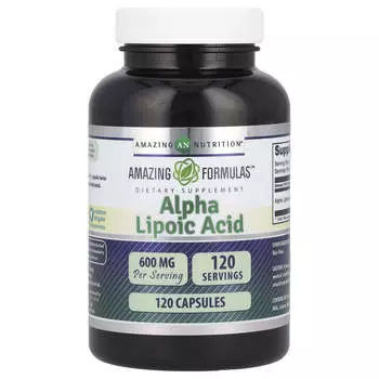 Amazing Nutrition, Альфа-липоевая кислота, 600 мг, 120 капсул lavender