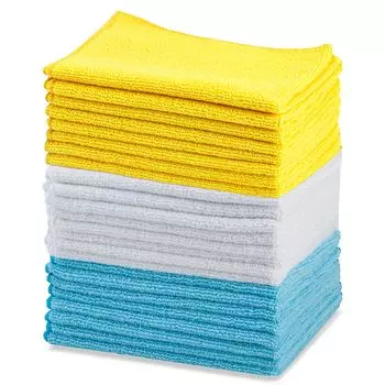 Amazon Basic Cleaning Cloth Microfiber Cleaning Car Wash Dish Tряпка для посуды Pieces x 30 Multicolor Multi-Purpose 24.0 (40 см) Синий,