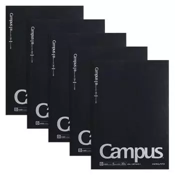 [Эксклюзив Amazon.co.jp] KOKUYO Note Campus Note B5 Dotted B Lined 5 Book Pack Black AMno-3BTNX5-1 Black 5 Books