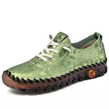 Amazon hand-stitched women s shoes soft sole color leather large size 44 flat-soled casual shoes 35