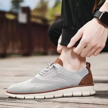 Amazon hot-selling fly-woven casual shoes men s large-size Brock engraved loafers executive commuter men s shoes 39 чёрный